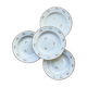 4 assiettes creuses l’amandinoise en porcelaine blanche dorées motif fleuris