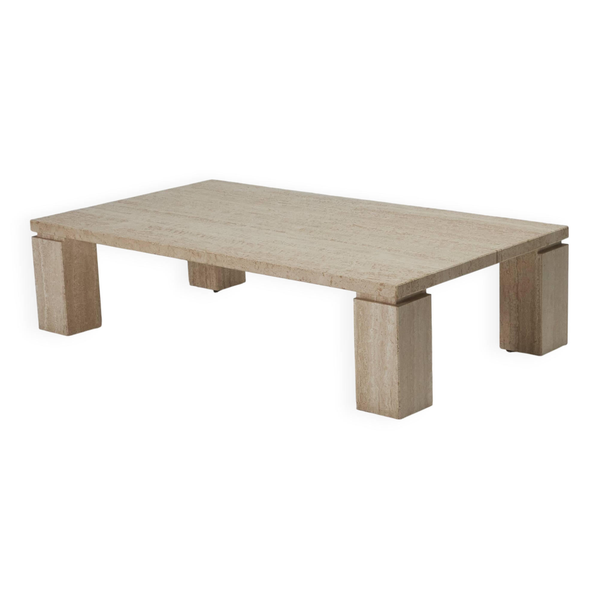 Rectangular travertine coffee table, 1970s