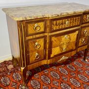 Chest of drawers Transition Style Louis XV marquetry and bronze