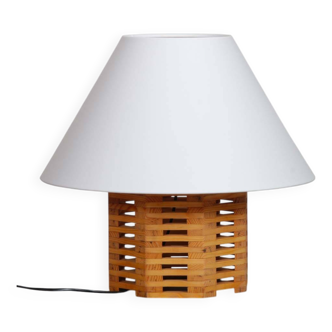 1960s pine table lamp
