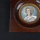 Framed 19th-century miniature gouache portrait of an aristocratic woman