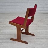 1970s, set of 4 reupholstered Danish chairs, Farsø Møbelfabrik, teak wood, furniture velour.