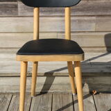 Chair 1950 skaï black light beech