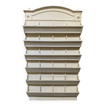 Cream multi-cubby wall shelf