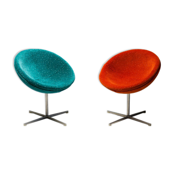 Fauteuils Tramontana Jade et Velours Ember Verner Panton C1