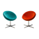 Unique chairs Tramontana Jade and Ember Velvet Verner Panton C1