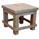 Old workshop bedside table in original blue patina burmese teak