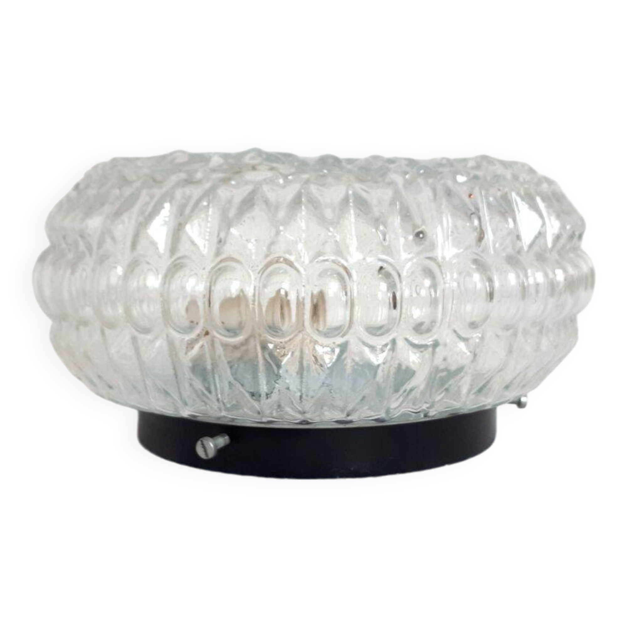 1970s Retro Vintage Ceiling Light / Wall Lamp with Flower Power Design, Cabochons