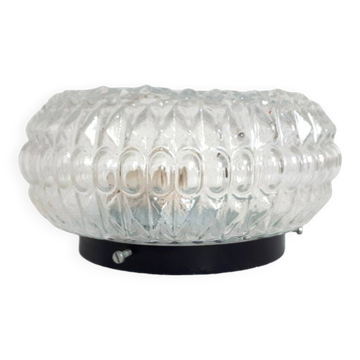 1970s Retro Vintage Ceiling Light / Wall Lamp with Flower Power Design, Cabochons