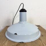 Industrial Light Blue Enamel Factory Pendant Lamp, 1960s