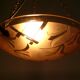 French Art Deco Glass Pendant Light with Chain Suspension, Degue, 1920s - 1930s