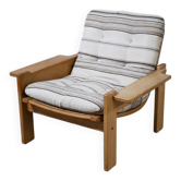 Fauteuil scandinave bois massif, par Y. Ekstrom - Vintage 1970