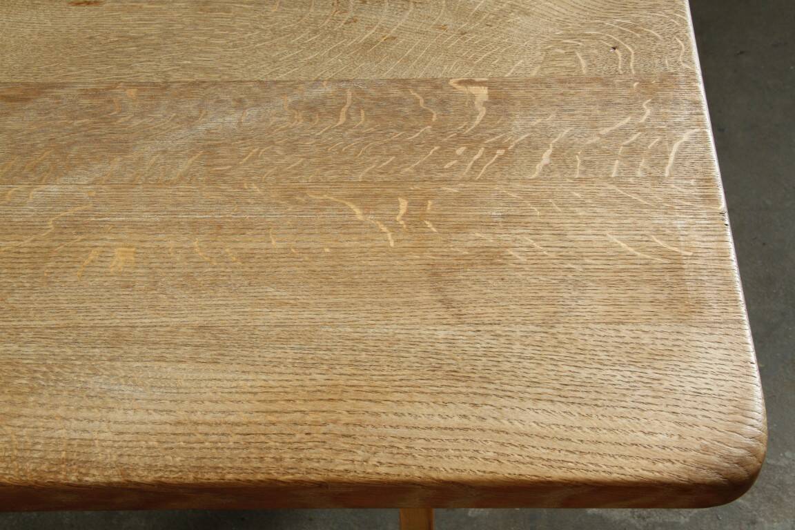 Vintage danish brutalist oak dining table