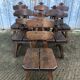 6 brutalist chairs in solid oak