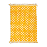 Tapis berbère à damiers jaune et blanc
