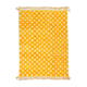 Yellow and white checkered Berber rug