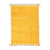 Tapis berbère à damiers jaune et blanc