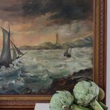 Large oil on marine canvas