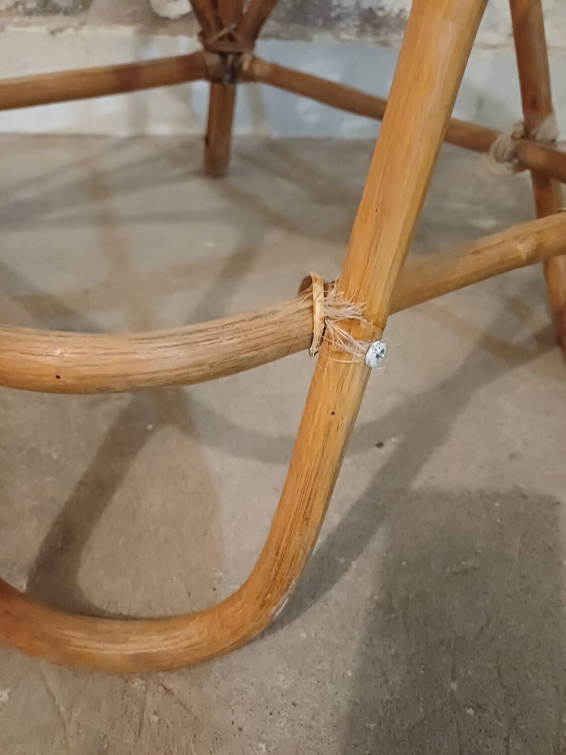 Rattan high chair, bamboo