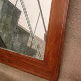 Miroir Louis-Philippe plaqué noyer et marqueterie 69x47cm