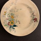 12 old polychrome flat plates Jules Vieillard Bordeaux, 19th century