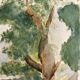 Aquarelle paysage vintage