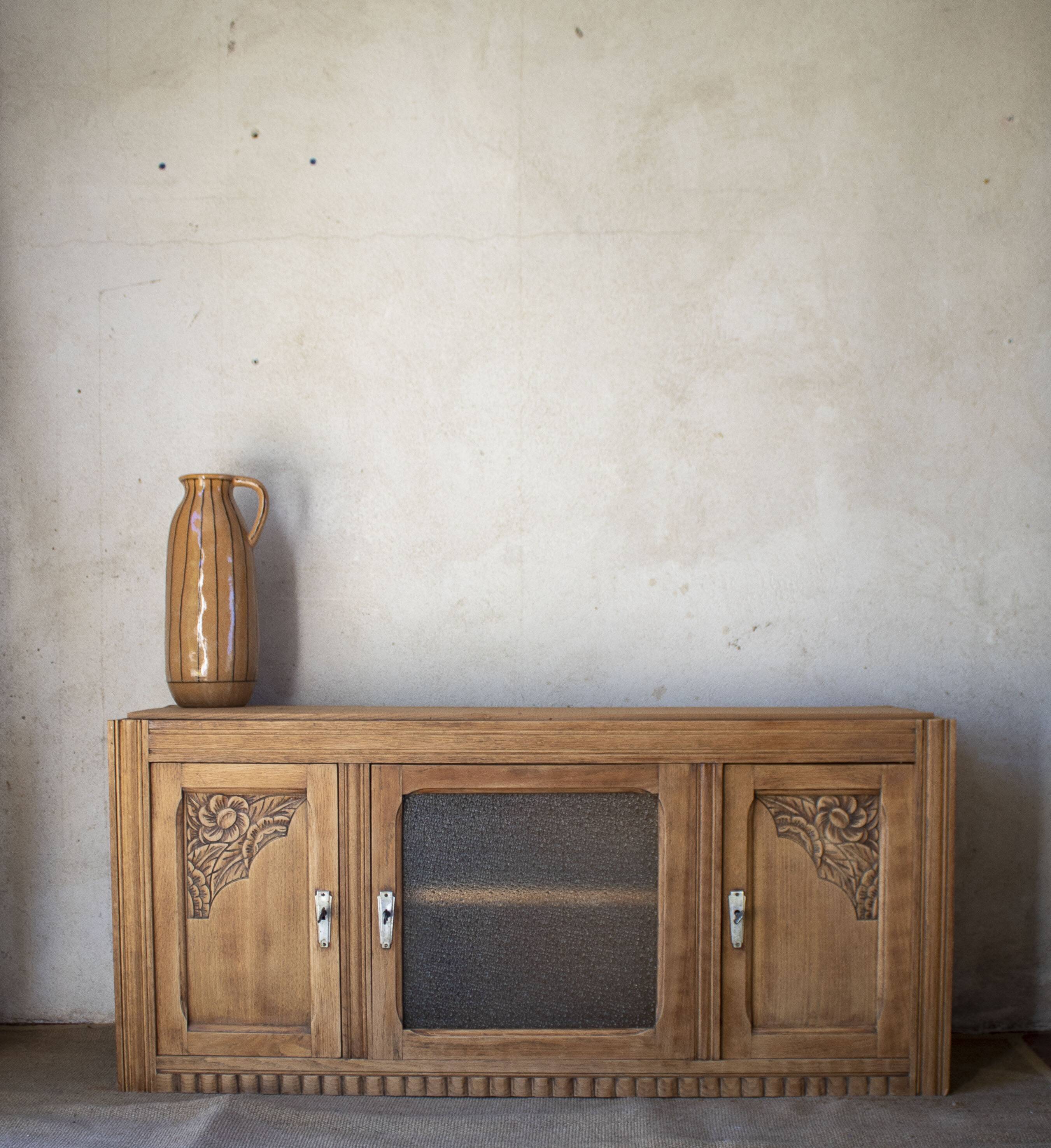 buffet sideboard solid oak Art Deco