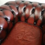 Chesterfield burgundy leather armchair