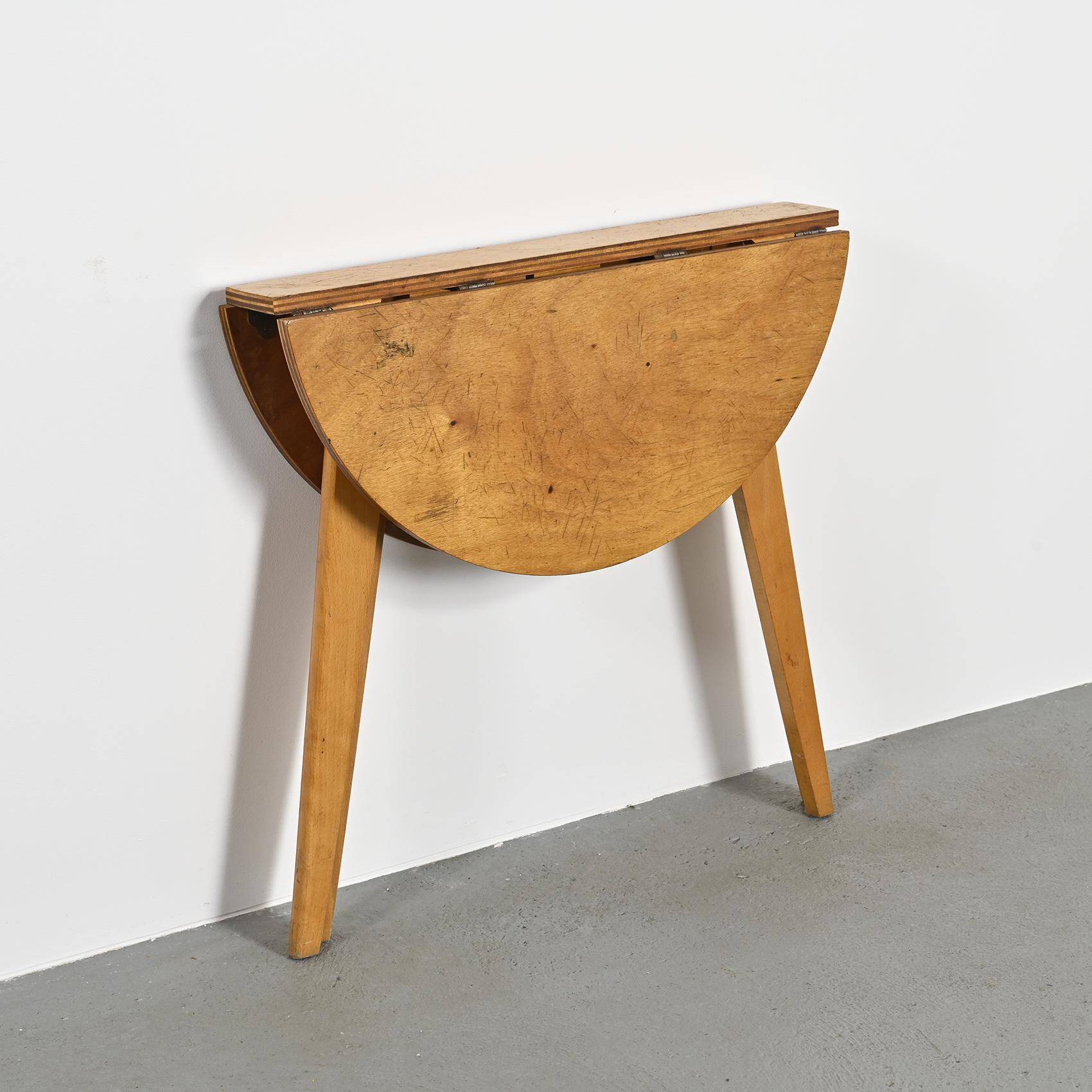 Beech dining table, France, circa 1960