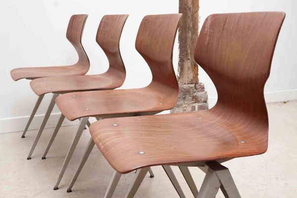 Chaise Galvanitas S19 1ère édition chêne et blanc