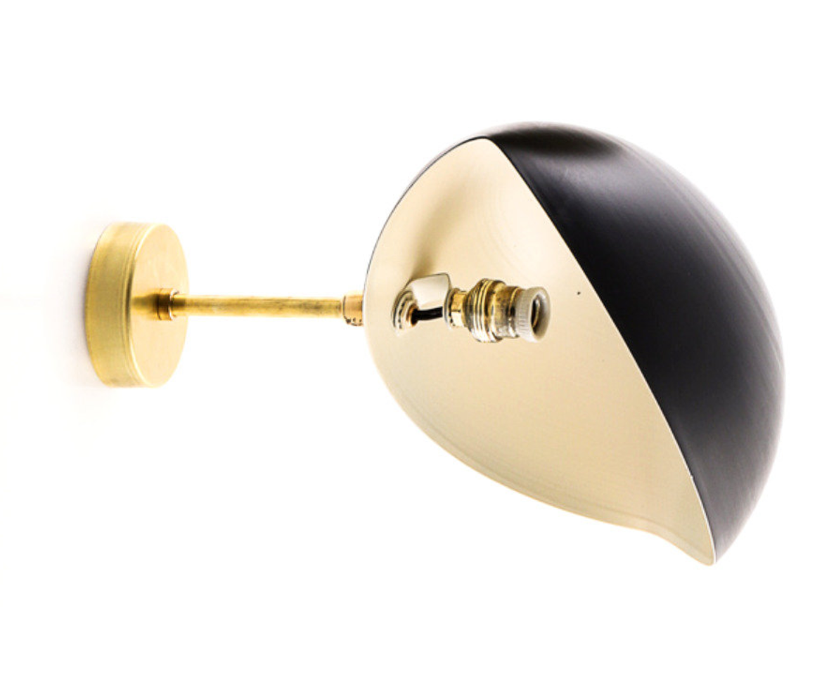 Pair of black seashell wall sconces