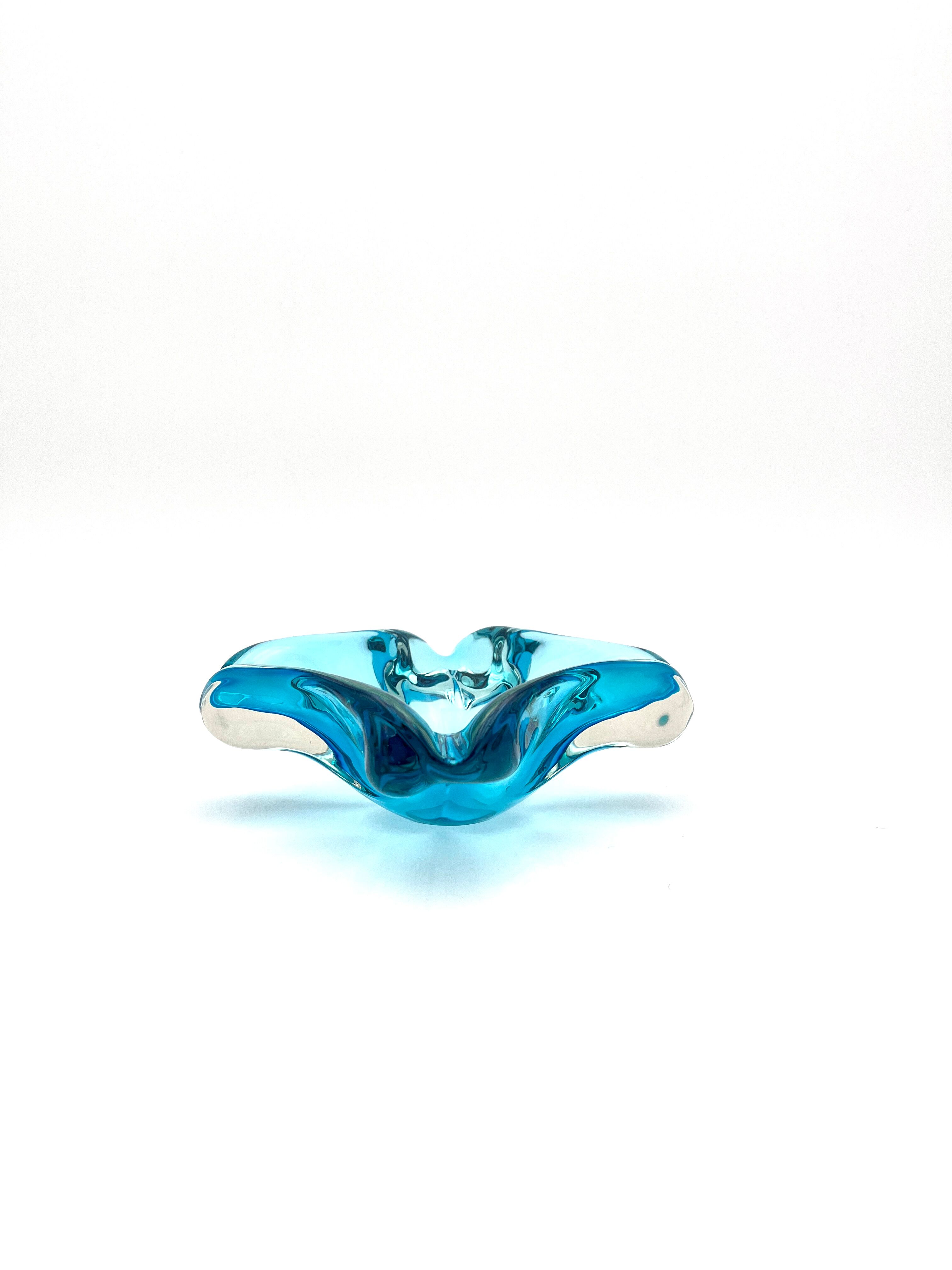 Tray - Murano - Flavio Poli for Seguso - Aquamarine blue - 60