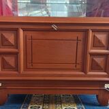 Art deco walnut display cabinet