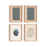 Reserved for Bérangère - 4 framed paintings on paper signed Eawy