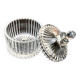 1960s pot with lid (fleur de sel..) ribbed transparent glass