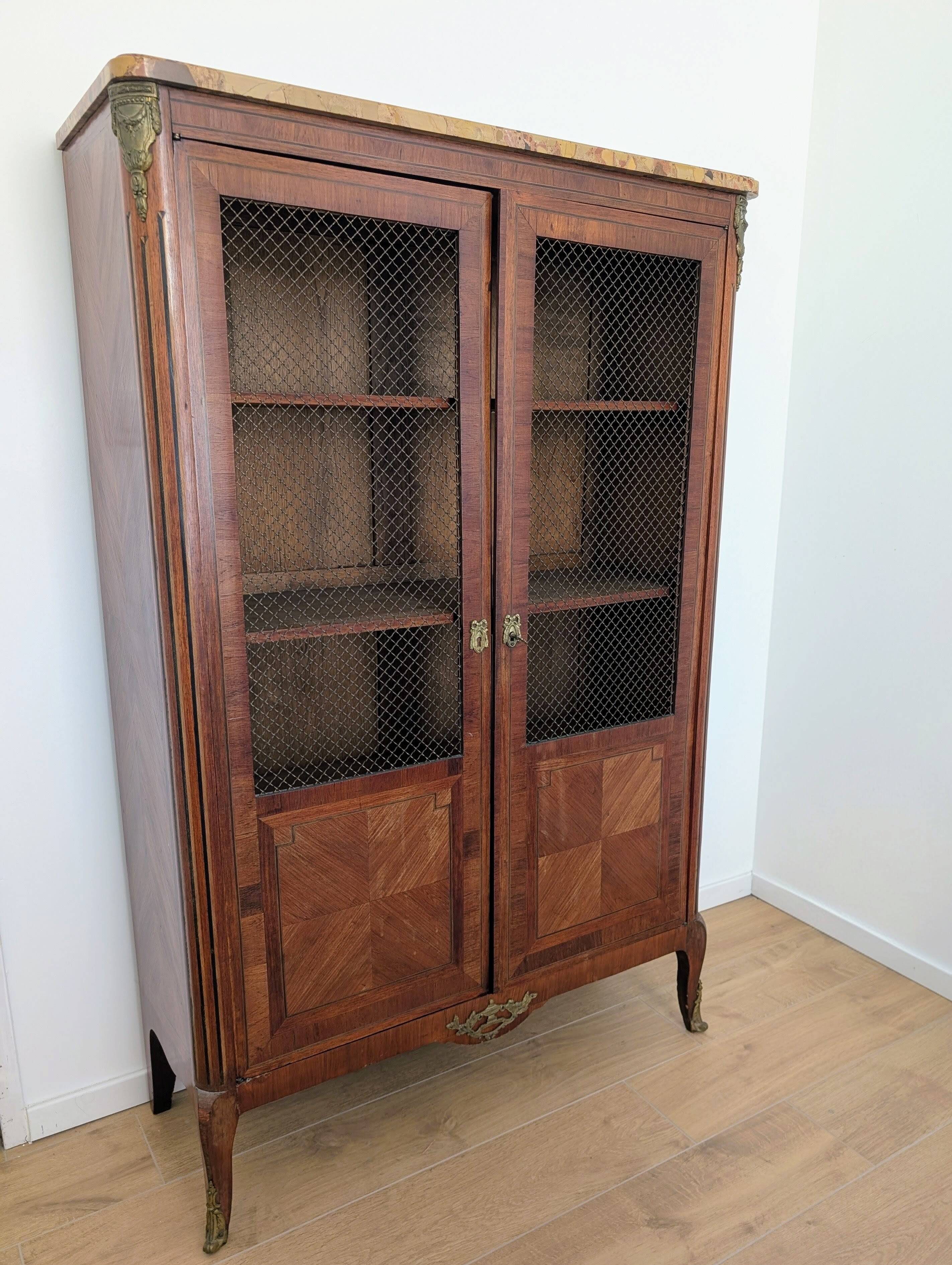 Marquetry library in Transition style Louis XV / Louis XVI