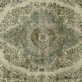 Très Grand Tapis Oushak Vintage à Motifs Orientaux – Laine 100 % – 345 × 20