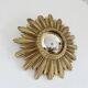 Old small golden sun mirror, witch's eye, curved, 60s-70s.