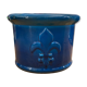 Cache pot bleu avec fleur de lys