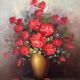 Tableau HST "Bouquet of roses in a vase" signed Amado (20th century)
