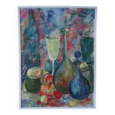 Cubist still life painting signed