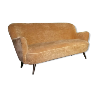 Canapé sofa club 3 places organique années 50/60 vintage