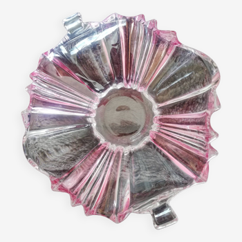 Petite coupe cristal rose et transparente avec deux oreillettes