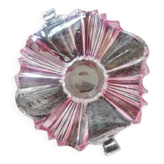 Small pink and transparent crystal cup with two earpieces