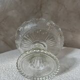 Etched glass fruit bowl