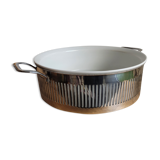 Porcelain serving dish and silver backing