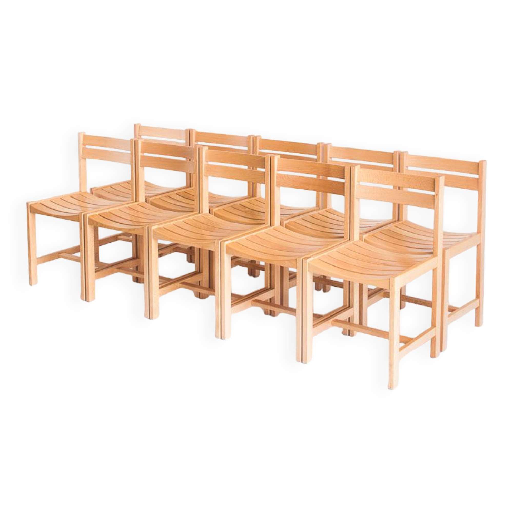 Chaise en hêtre massif conçues par André Sornay - France, années 1960