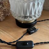 Vintage pressed glass column table lamp