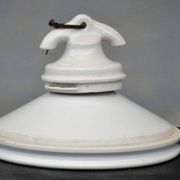Early 1900 Industrial Mount Light Industrial Ceiling Porcelain Ceramic Lamp