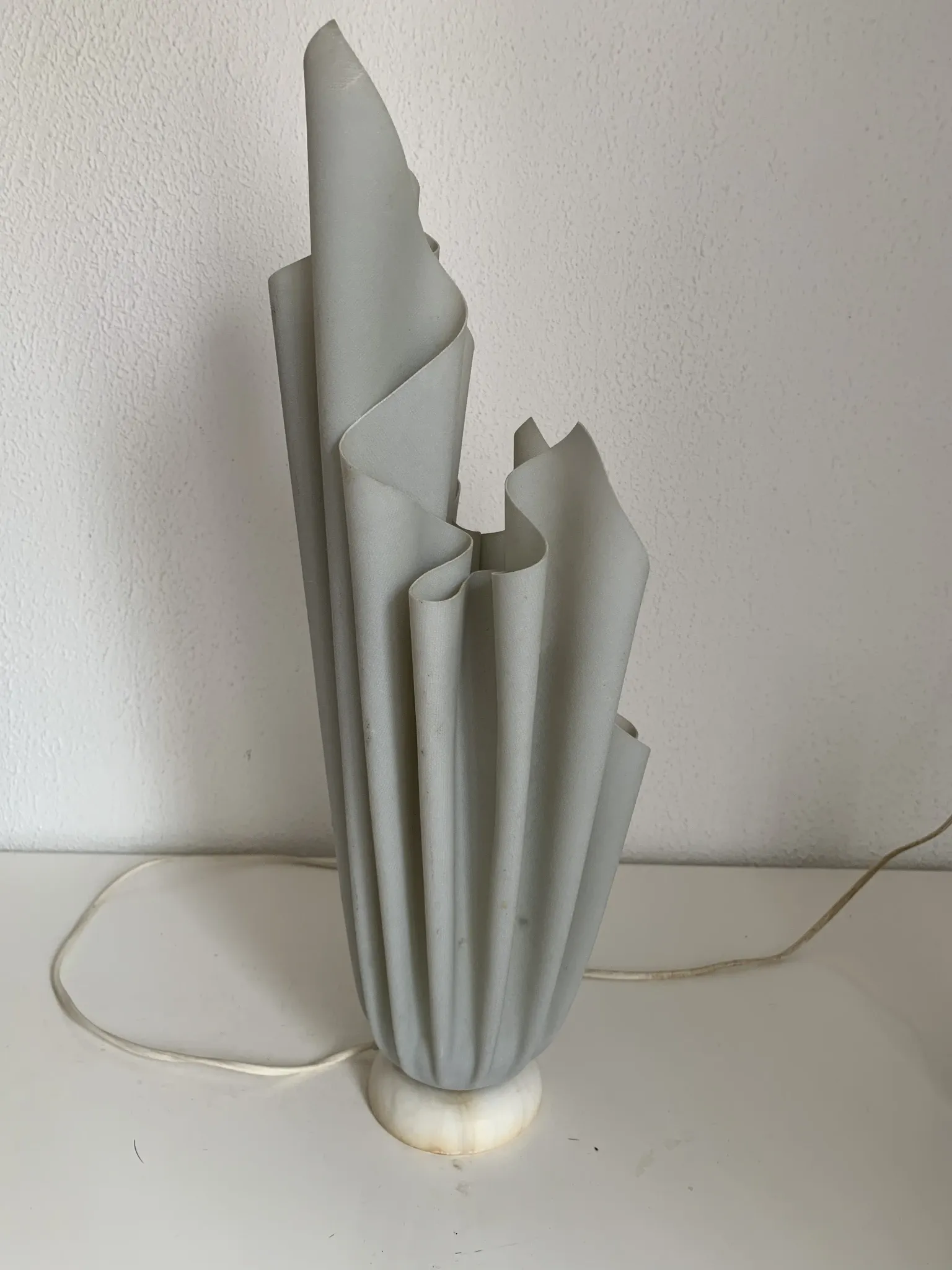 Vintage 1970 Athéna Georgia Jacob draped lamp grey mouse - 50 cm